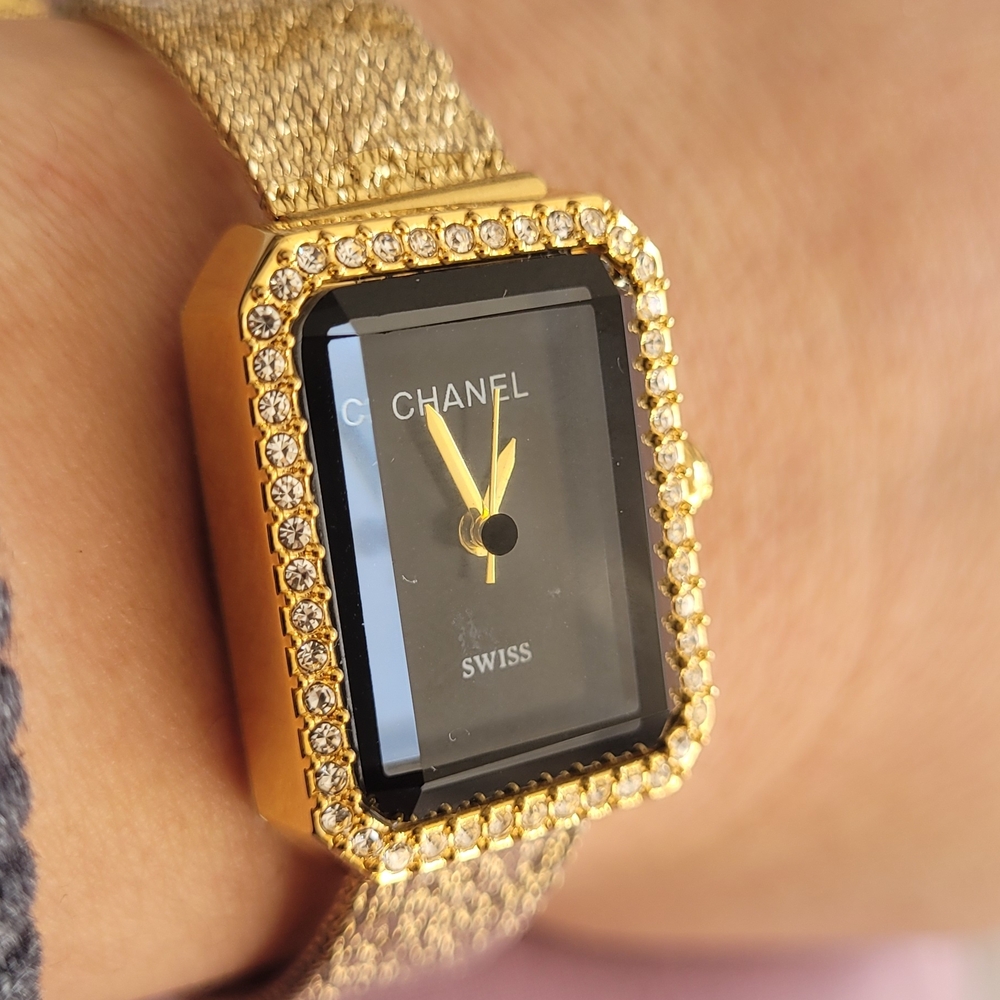 CHANEL Gold Smartwatch with Crystal Bezel